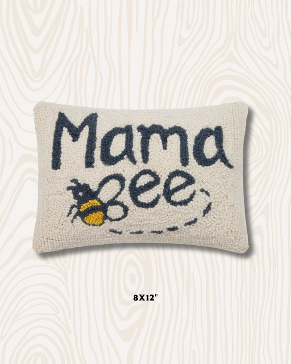 Mama Bee Wool Hook Pillow | 8x12"