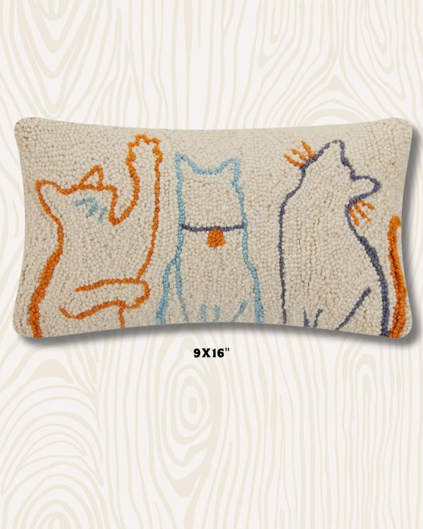 Cat Wool Hook Pillow | 9" x 12"
