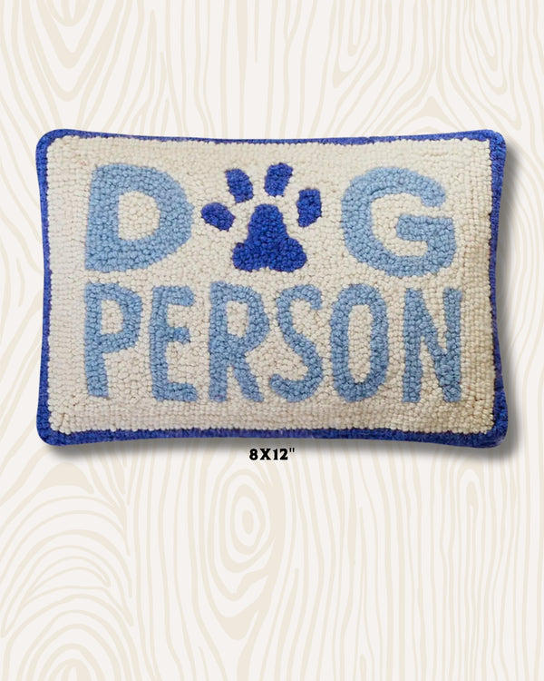 Dog Person Wool Hook Pillow | 8"x12"