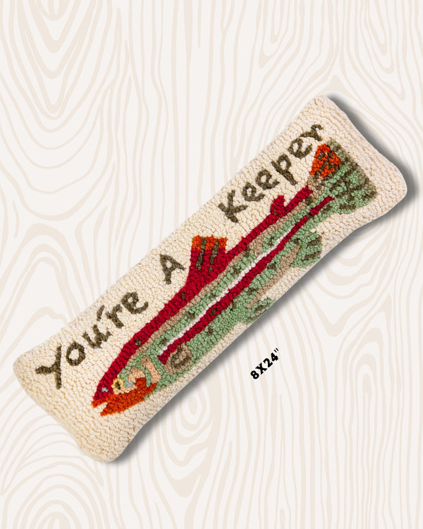 You're A Keeper Handmade Wool Hook Pillow | 8x24"