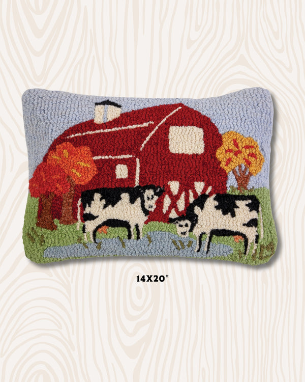 Down on the Farm Handmade Wool Hook Pillow | 14x20"