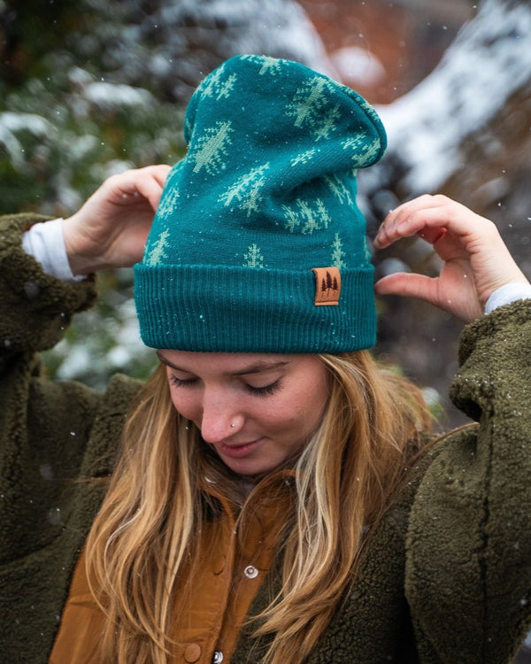 Pine Tree Foldover Beanie