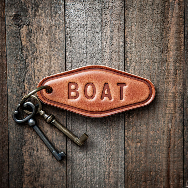 Handmade Boat Leather Keychain