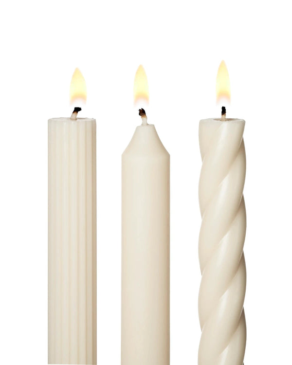 Driftwood Scented Cream Assorted Candle Tapers 3-Pack,