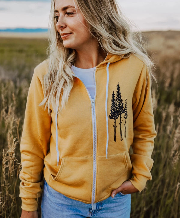 Three Tree Zip Up Hoodie