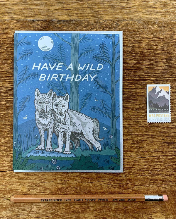 Wild Wolves Birthday Card