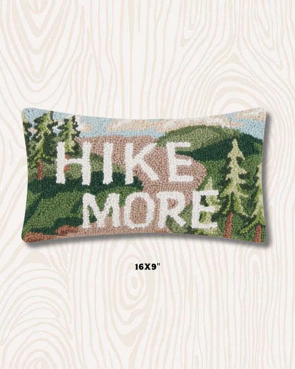 Hike More Wool Hook Pillow | 16x9"