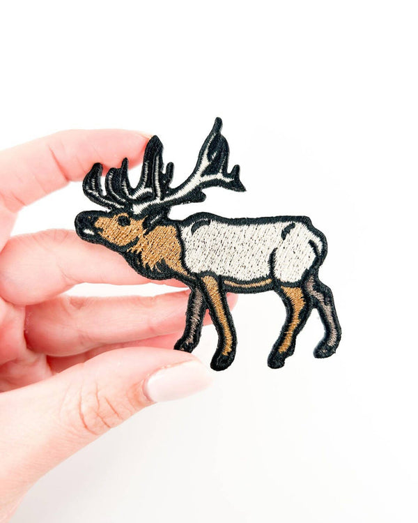 Elk Embroidered Iron On Patch