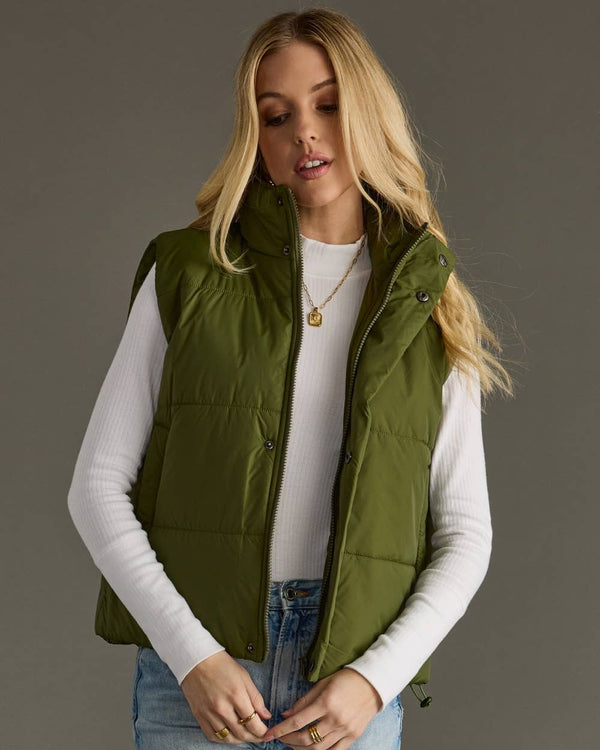Olive Puffer Vest