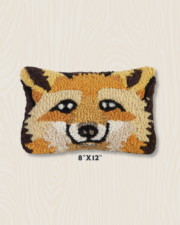 Fox Face Wool Hook Pillow | 8"x12"