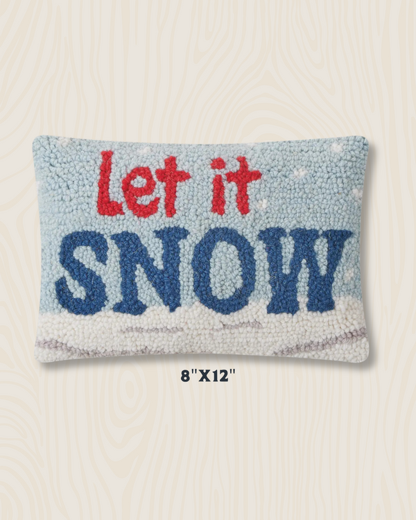 Let it Snow Wool Hook Pillow | 8"x12"