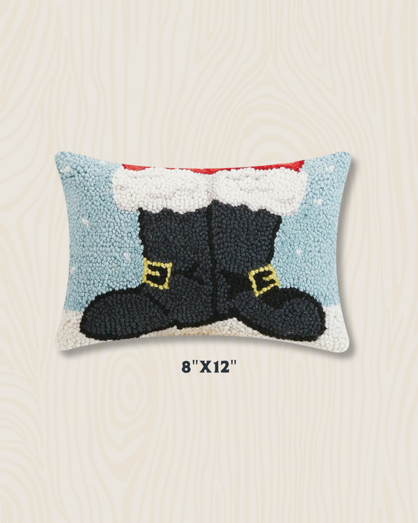 Santa Boots Wool Hook Pillow |