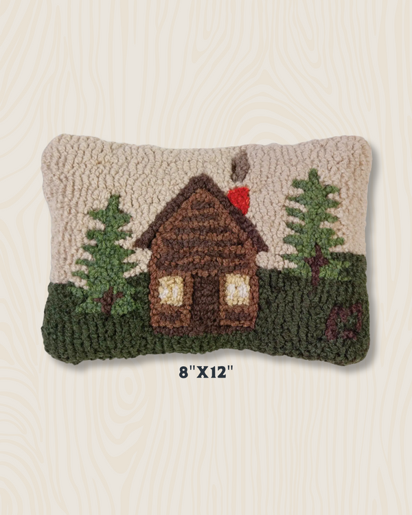 Rocky Hill Cabin Wool Hook Pillow | 8" x 12"