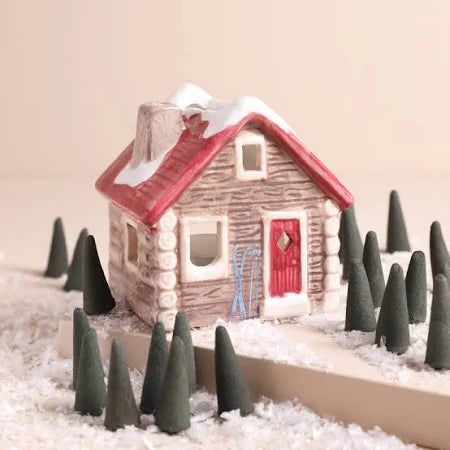 Alpine Chalet Ceramic Incense House