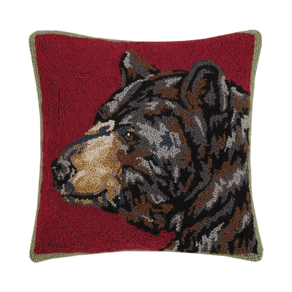 Bear Wool Hook Pillow | 16" x 16"