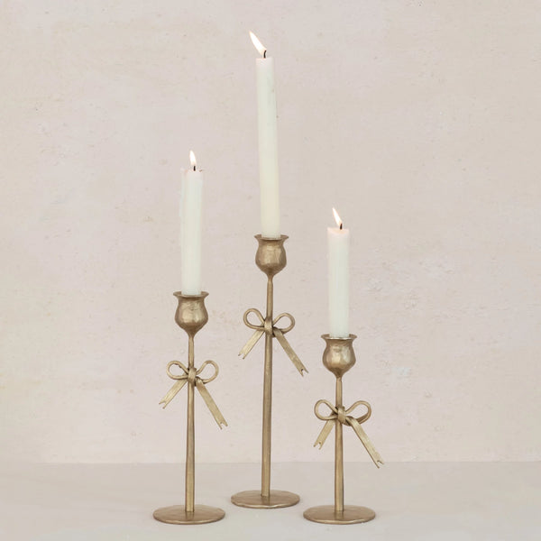 Hand-Forged Iron Bow Taper Holders