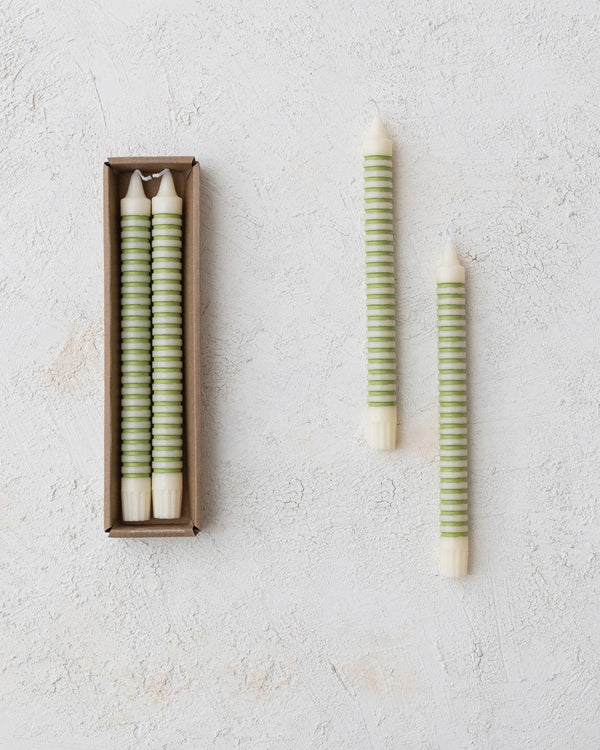 Striped Taper Candles | 6 hour