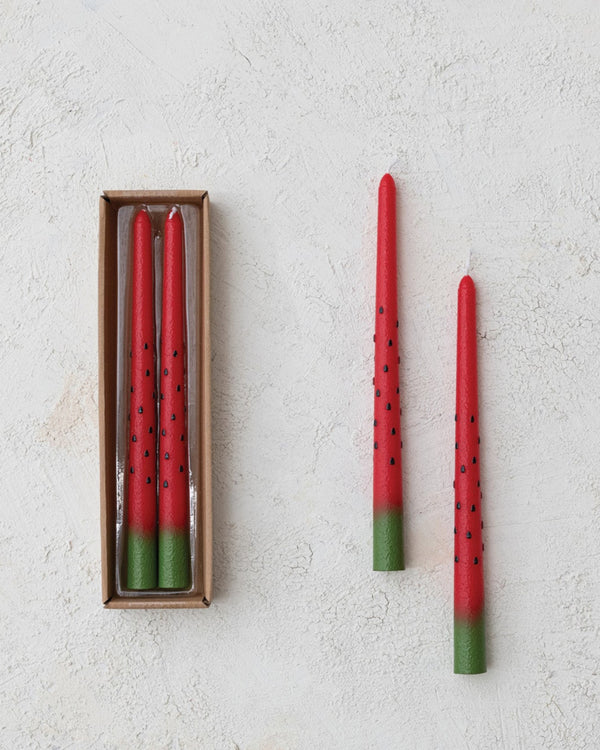 Watermelon Taper Candle