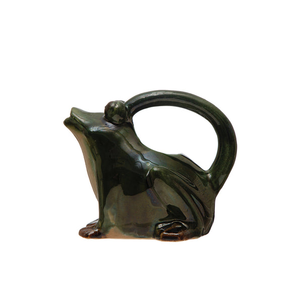 Frog Handglazed Stoneware Watering Pitcher - 32oz