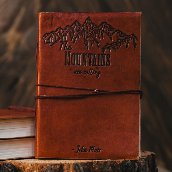 The Mountains Are Calling Leather Journal