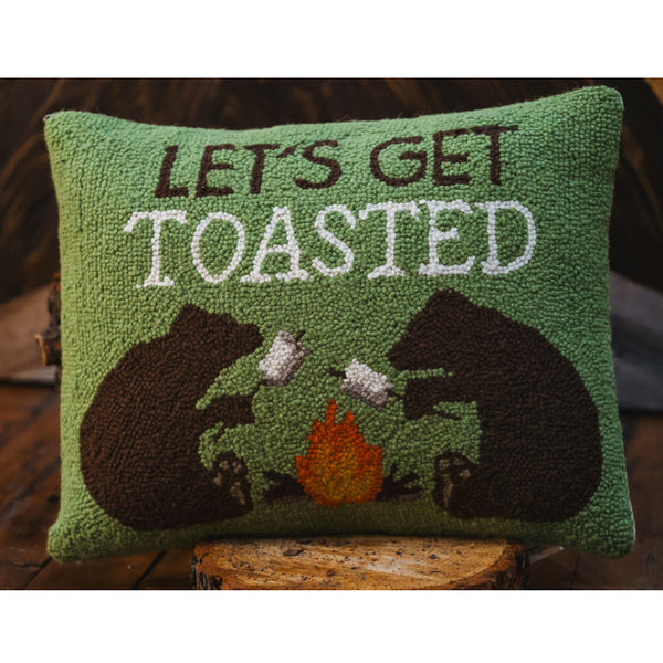 Let's Get Toasted Wool Hook Pillow | 14"x18"