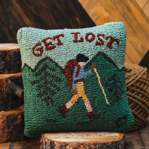 Get Lost 14"x14" Wool Hook Pillow