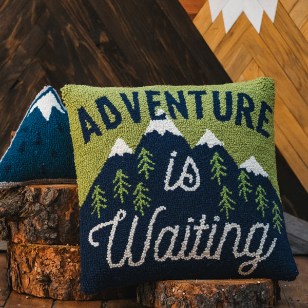 Adventure Is Waiting Wool Hook Pillow | 16"x16"