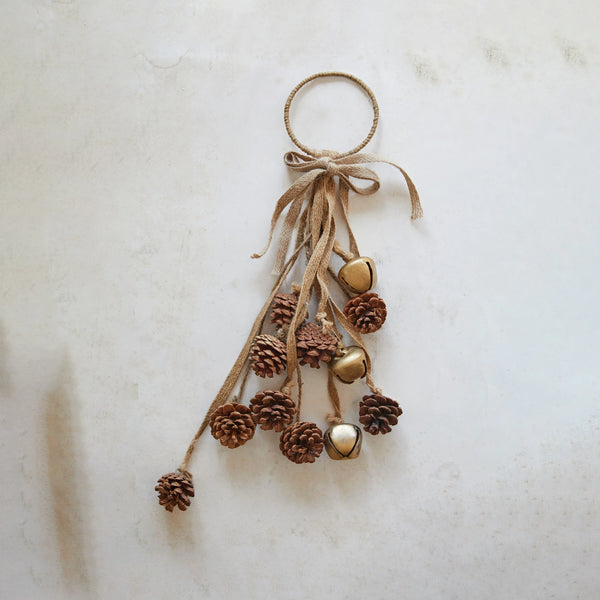 Bells and Pinecones Door Hanger