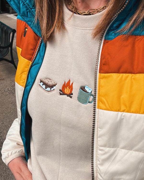 S'mores Campfire & Cocoa Crewneck