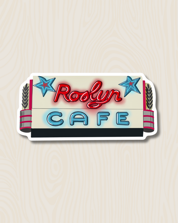 Roslyn Cafe Neon Sign Northern Exposure Vinyl Sticker