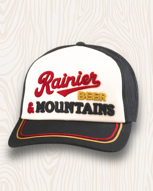 Rainier Beer + Mountains Trucker Hat