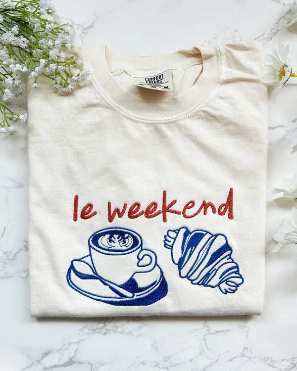 Le Weekend Embroidered Tee