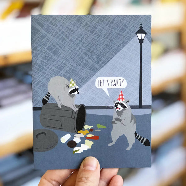 Let's Party Raccoon Birthday Card