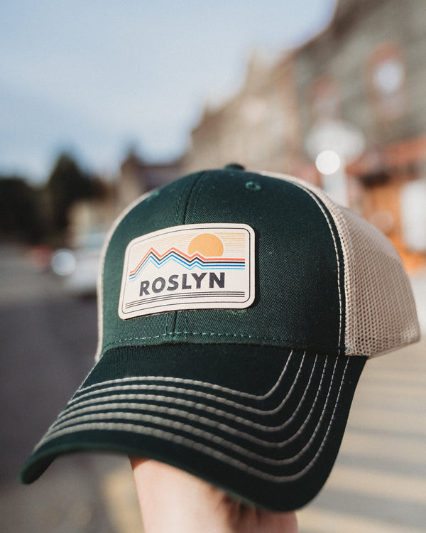 Roslyn Mountain Sunset Leather Patch Hat