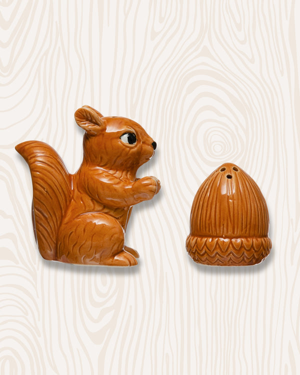 Squirrel and Acorn Salt + Pepper Shakers
