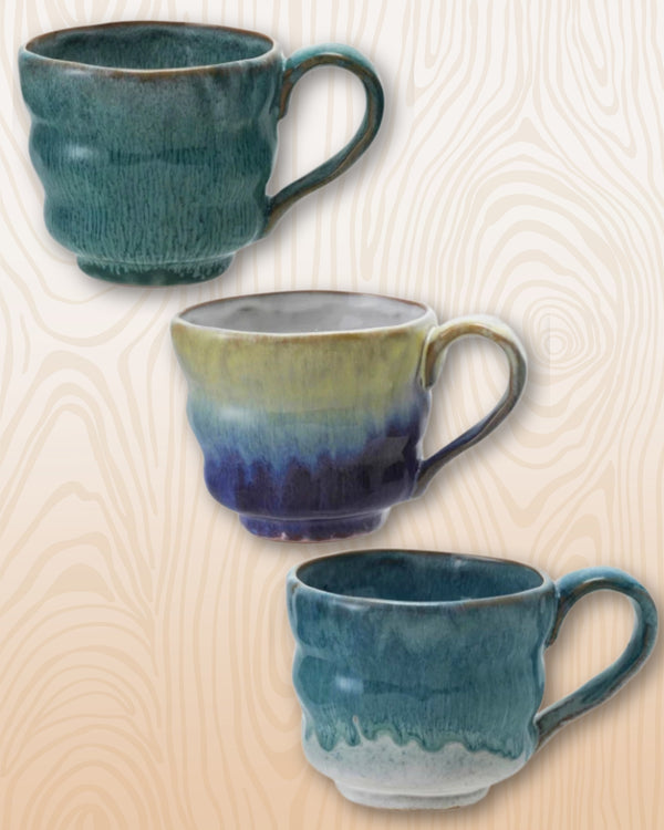 14 oz. Stoneware Mug, Reactive Glaze, 3 Colors (Each One Will Vary)