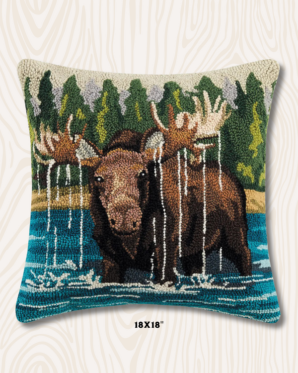 Lake Moose Pillow | 18"x18"