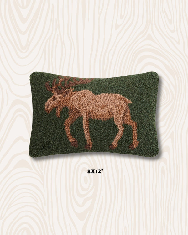 Moose Wool Hook Pillow | 8x12"