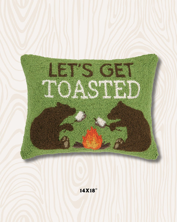 Let's Get Toasted Wool Hook Pillow | 14"x18"