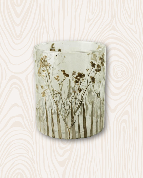 Prairie Grass Hurricane Candleholder 4x5