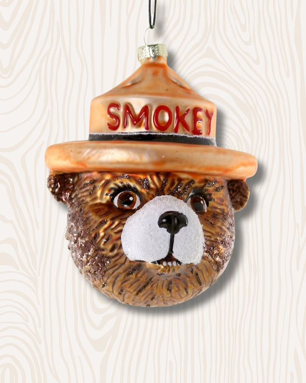 Smokey Bear Glass Ornament