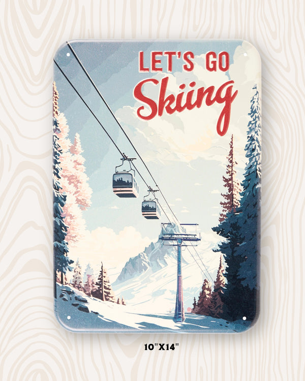 Let's Go Skiing Metal Wall Decor