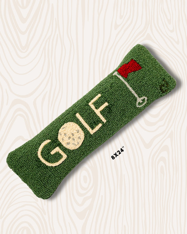 Golf Handmade Wool Hook Pillow | 8x24"