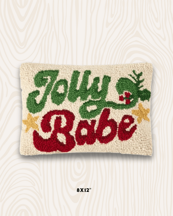 Jolly Babe Handmade Wool Hook Pillow | 8x12