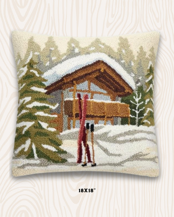 Chalet Handmade Wool Hook Pillow | 18x18