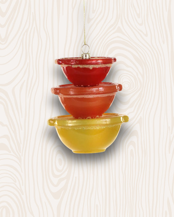 Vintage Stacked Tupperware Ornament