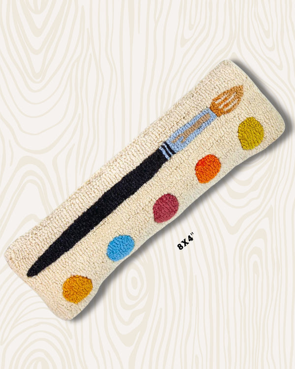 Water Color Wool Hook Pillow | 24"x8"