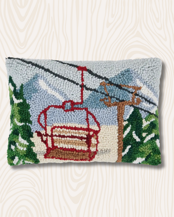 Vintage Ski Lift Hook Pillow | 8"x12"