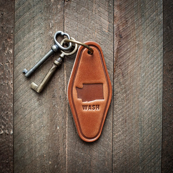 Washington Leather Keychain