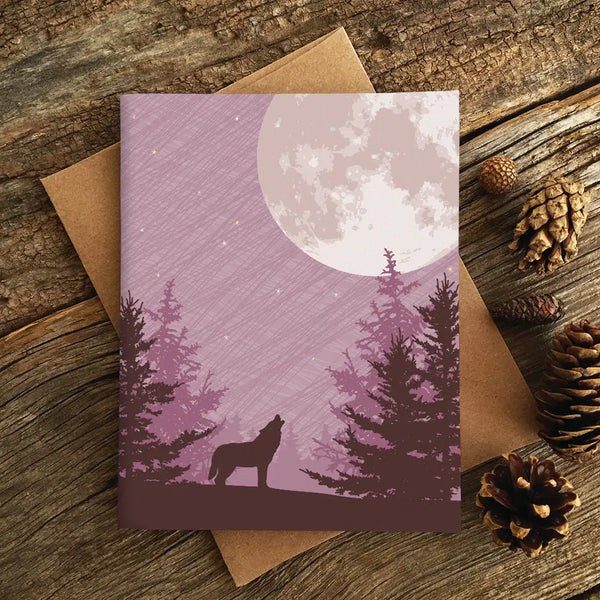 Full Moon Wolf Greeting Card
